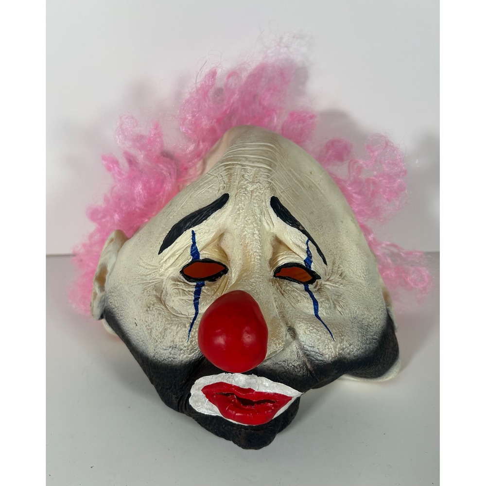 Vintage 1996 Slipknot Paper Magic Group Sad Clown Mask Pink Hair Halloween Decor